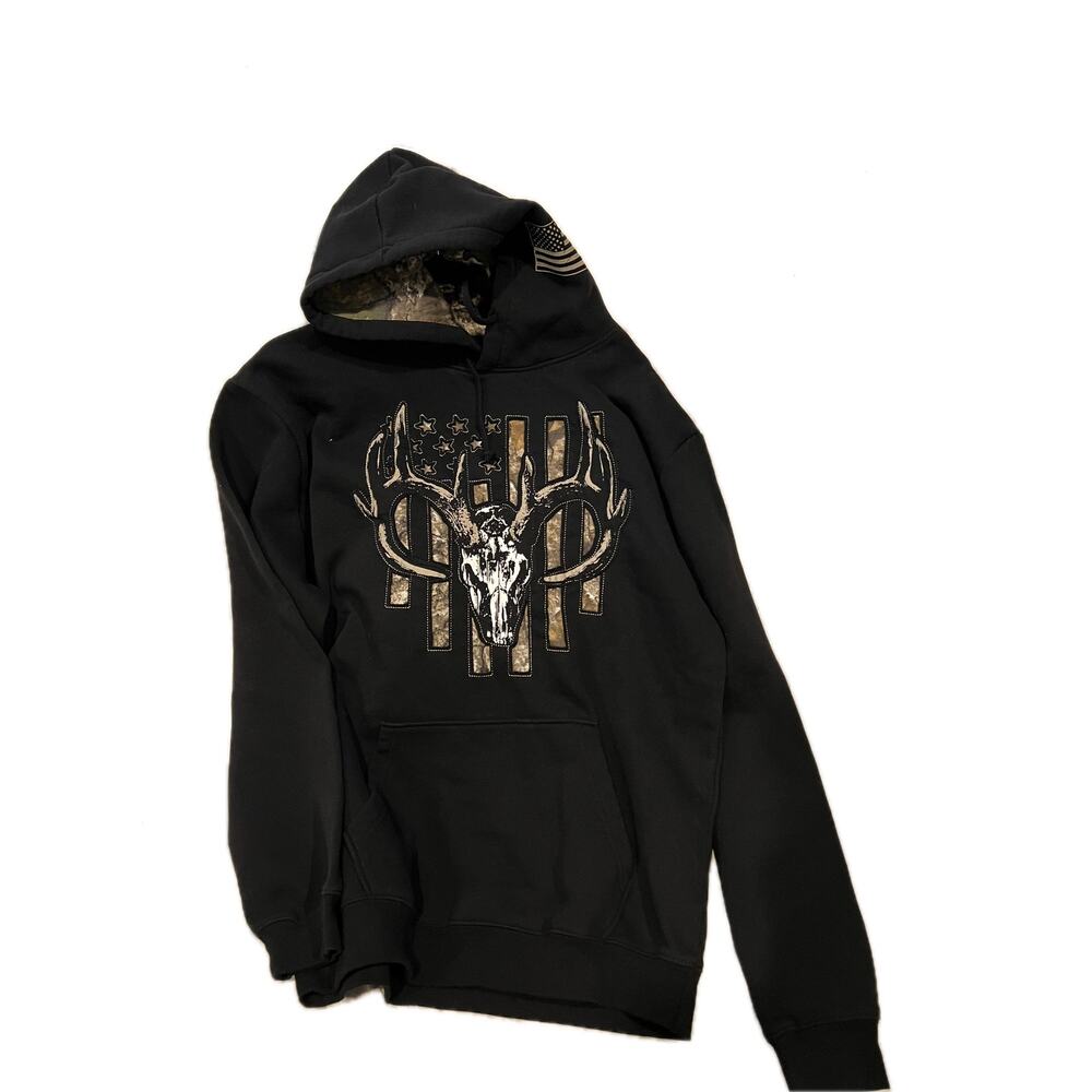 JEDCO USA Buck Black Hoodie Mens XL